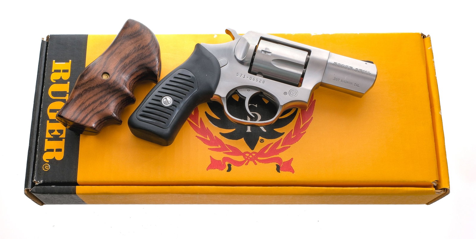 Ruger SP101 .357 Magnum Revolver: Description Ruger SP101 chambered in .357 Magnum with a six-shot cylinder and a 2.25" barrel. Manufactured in 1992 with serial number 571-06528. Stainless steel barrel, frame, fluted cylinder, double 