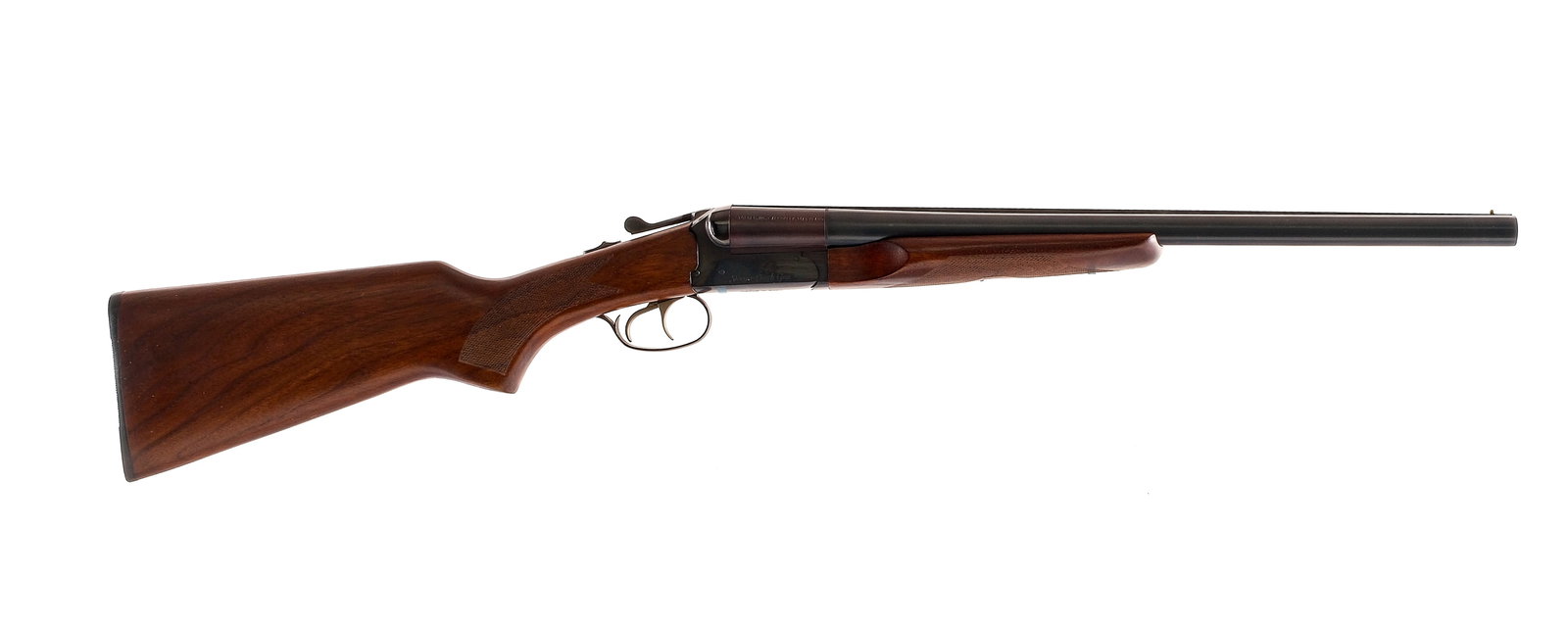 Stoeger Coach Gun 12Ga SxS Shotgun: Description Stoeger Coach Gun in 12 gauge 3" with a two round capacity and a 20" side by side barrel. Made in Brazil by E.R. Amantino. Serrated composite butt plate. Checkered wood stock and front for