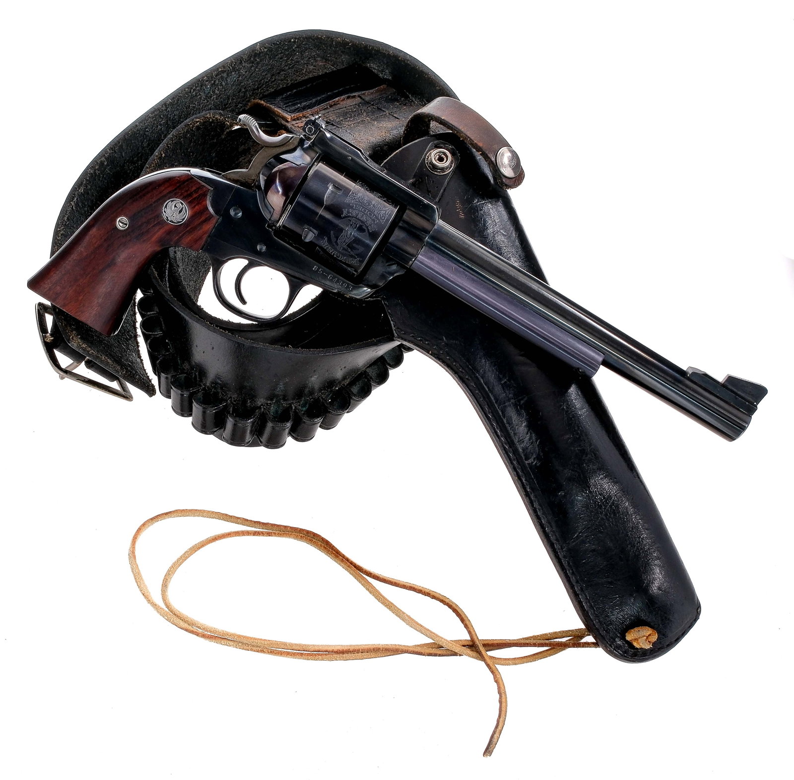 Ruger Super Blackhawk Bisley .44 Mag Revolver: Description Ruger Super Blackhawk Bisley chambered in .44 Remington Magnum with a six-shot cylinder and a 7.5" barrel. Manufactured in 1986 with serial number 85-64393. Blued barrel, frame, unfluted e