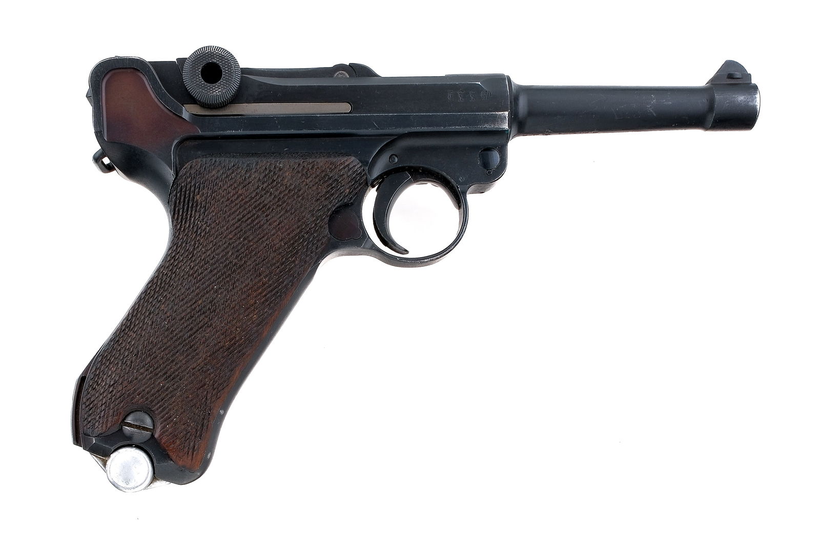Russian Capture Erfurt 1918 P08 Luger 9mm Pistol: Description Erfurt 1918 marked P08 Luger in 9mm with one, eight round removable magazine and a 3.9" barrel. Import marked underside of barrel: C.A.I. ST. ALB. VT. Russian Capture pistol with X proof o