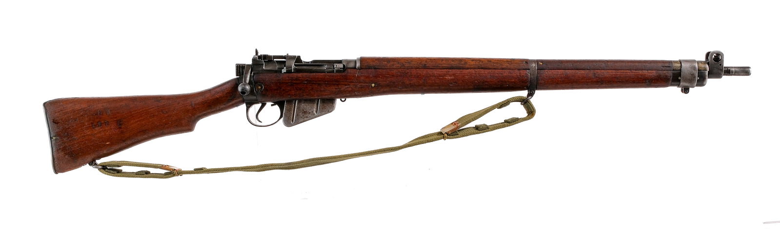 Long Branch Enfield No 4 MKI .303 Bolt Rifle: Description Long Branch Enfield No 4 MK I in .303 British with one, ten round removable magazine and a 25" barrel. Import marked on the underside of barrel: IO INC MELBOURNE FL. ENF NO4 MK 1 .303. Met