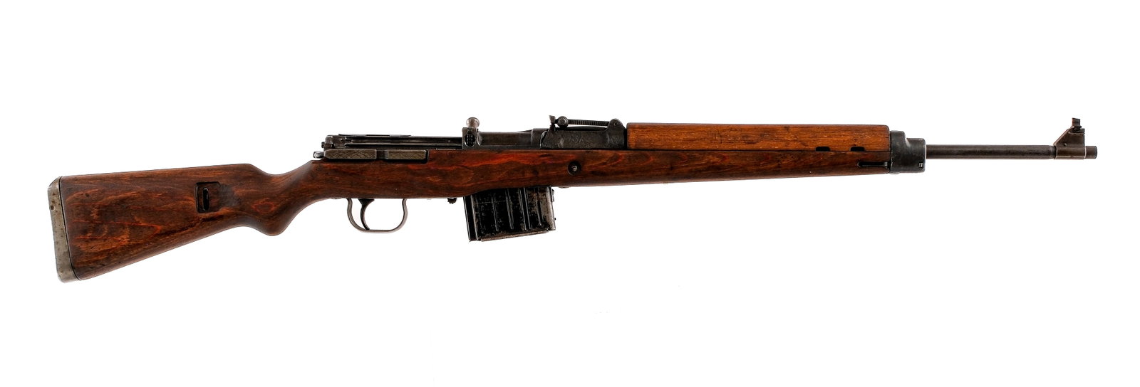 WW2 Berlin Lubecker duv G43 8mm Semi Auto Rifle: Description World War II German Berlin Lubecker duv code Gewehr 43 chambered in 7.92x57mm (8mm Mauser) with one, ten round removable box magazine and a 21.7" barrel. Manufactured in 1944 with serial n