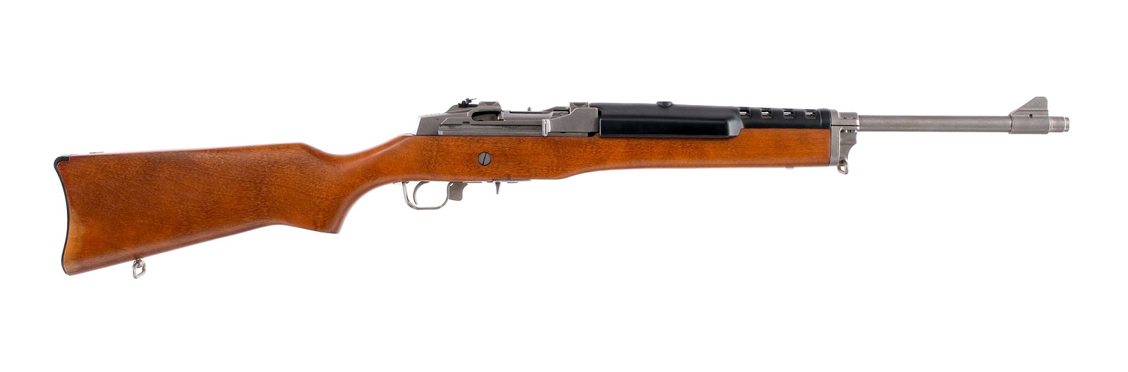 Ruger Mini Thirty 7.62x39 Semi Auto Rifle: Description Ruger Mini Thirty chambered in 7.62x39mm with one, five round removable magazine and a 18.5" barrel. Manufactured in 1995 with serial number 189-72674. Stainless steel barrel, receiver, bo