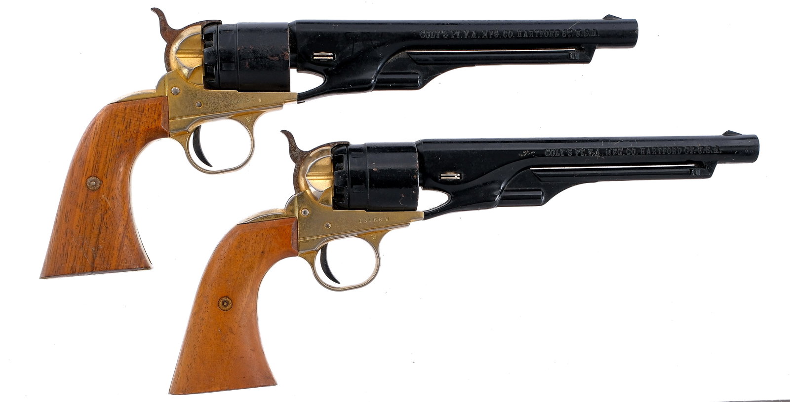 Colt Civil War Centennial .22 Short 2Pcs Revolver: Description Colt Civil War Centennial Set in .22 Short with a single round capacity and a 6" barrel. Comes with two 1961 made sequentially numbered single shot revolvers made as a smaller replica of a