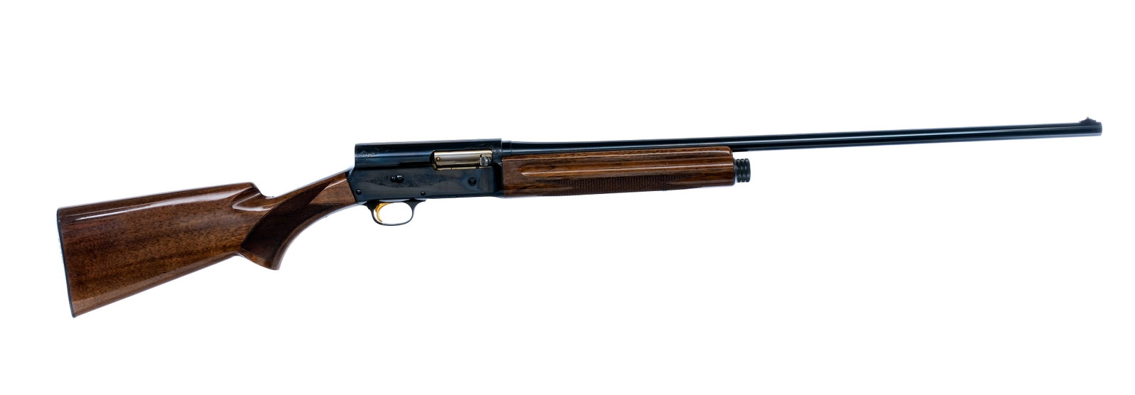 Browning A5 Magnum Twenty 20Ga Semi Auto Shotgun: Description Browning Auto-5 Magnum Twenty in 20 gauge 3" with a four round capacity and a 27.5" MOD fixed choke barrel. FN/Browning black composite butt plate. Checkered flat pistol grip wood stock an