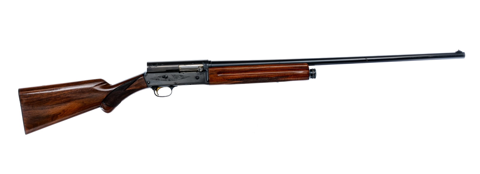 Browning A5 Sweet Sixteen 16Ga Semi Auto Shotgun: Description Browning Auto-5 Sweet Sixteen in 16 gauge 2 3/4" with a four round capacity and a 27.5" MOD fixed choke barrel. Made in Belgium. FN/Browning black composite butt plate. Checkered round pis