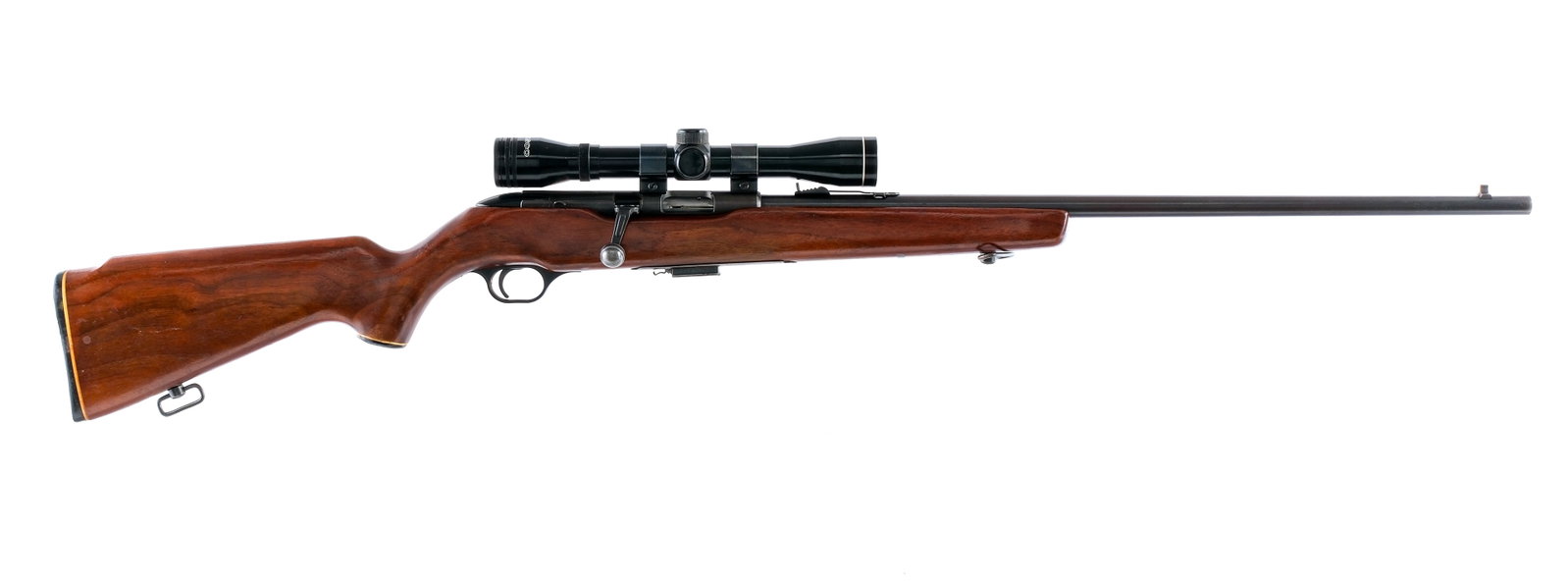 Westernfield M822 .22 WMR Lever Action Rifle: Description Westernfield Model 822 in .22 Winchester Magnum Rimfire with one, five round removable magazine and a 24.5" barrel. Checkered black composite butt plate. Smooth Monte Carlo style wood stoc