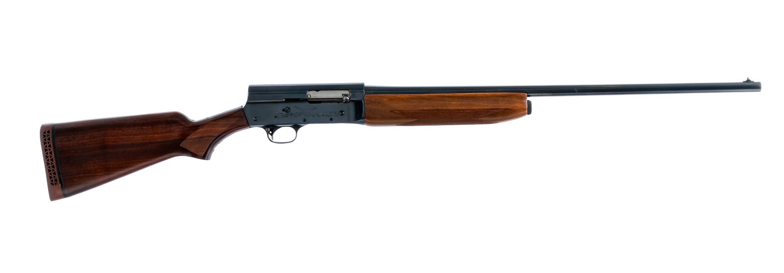 Remington 11 20Ga Semi Auto Shotgun: Description Remington Model 11 in 20 gauge 2 3/4" with a three round capacity and a 26" MOD fixed choke barrel. Rubber butt pad. Checkered wood stock and front forend. Blued trigger guard, trigger, re