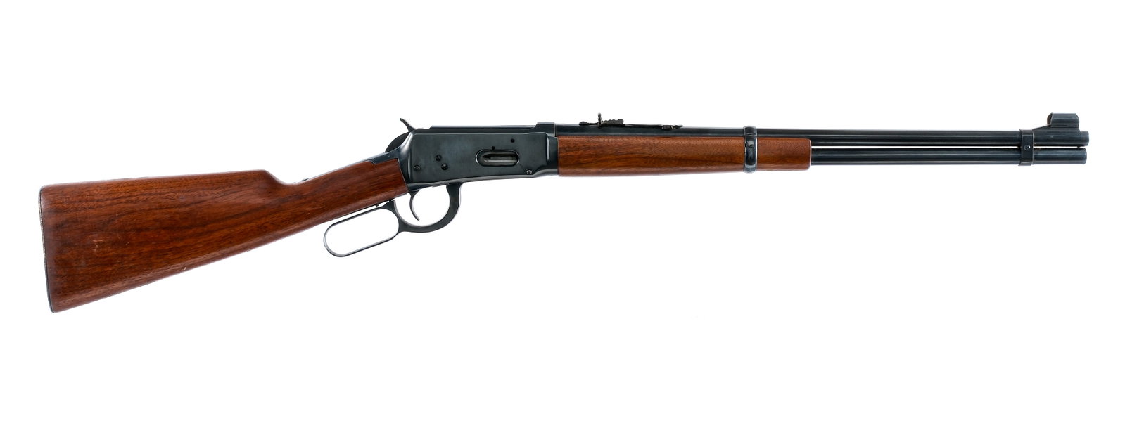 Winchester 94 .32 WS Lever Action Rifle: Description Winchester Model 94 in .32 Winchester Special with a seven round capacity and a 20" barrel. Checkered blued butt plate. Smooth wood stock and front forend. Blued hand lever, trigger, serra