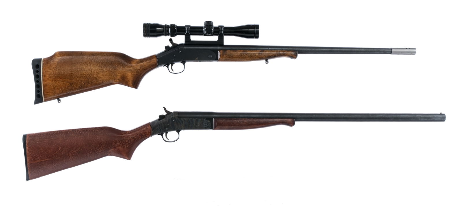 Estate Rifles/Shotgun 12Ga .270 Win 2Pcs Rifle: Description Estate lot with two New England Firearms pieces. NEF Handi Rifle SB2 in .270 Winchester with a single round capacity and a 24" barrel with ported compensator. Smooth wood stock and front f