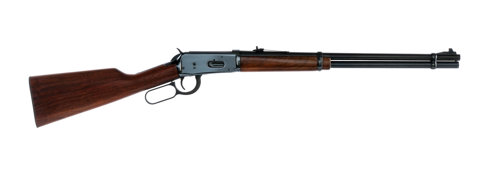 Winchester 94 .30-30 Win Lever Action Rifle: Description Winchester Model 94 in .30-30 Winchester with a seven round capacity and a 20" barrel. Made in New Haven Connecticut. Checkered blued butt plate. Smooth wood stock and front forend. Blued 