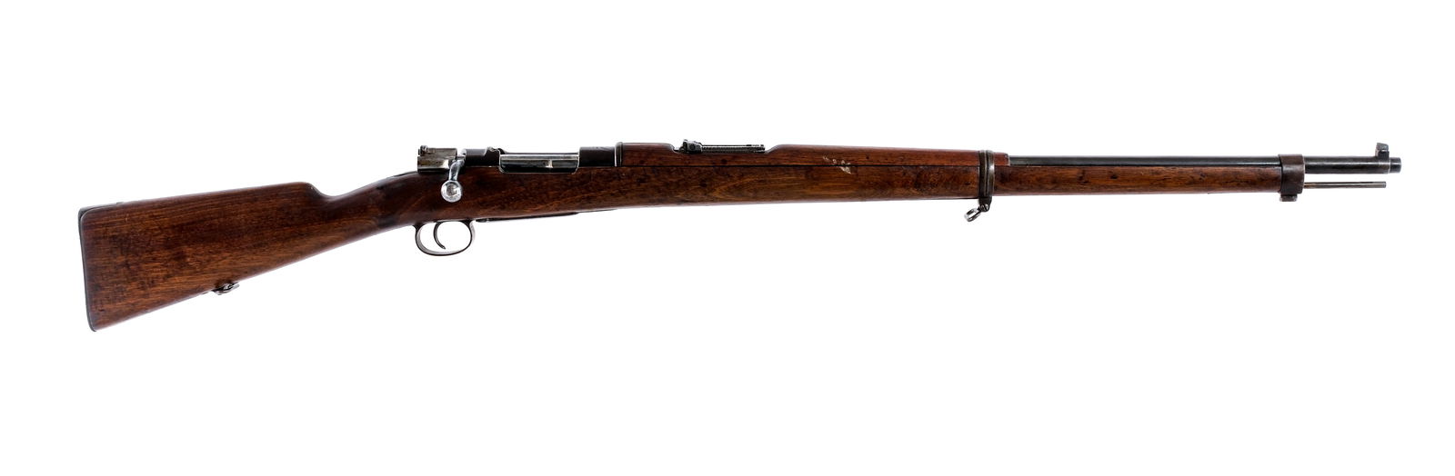 Fabrica De Armes Mauser 1893 7x57mm Rifle: Description Fabrics De Armes Mauser Model 1893 (Spanish Mauser) in 7x57mm with a five round capacity and a 29" barrel. Made in Oviedo Spain in 1902. Finish worn metal butt plate. Smooth wood stock and