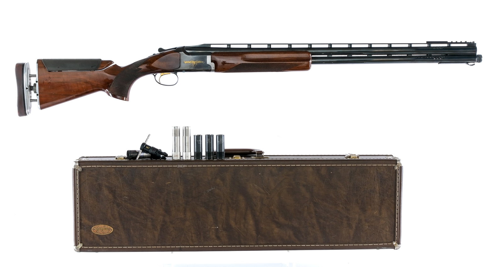 Browning Citori Special Trap Edition 12Ga Shotgun: Description Browning Invector-Plus Citori Special Trap Edition in 12 gauge 2 3/4" with a two round capacity and a 30" ported over under top rib vented barrel. Barrel has ejectors. Comes with removable