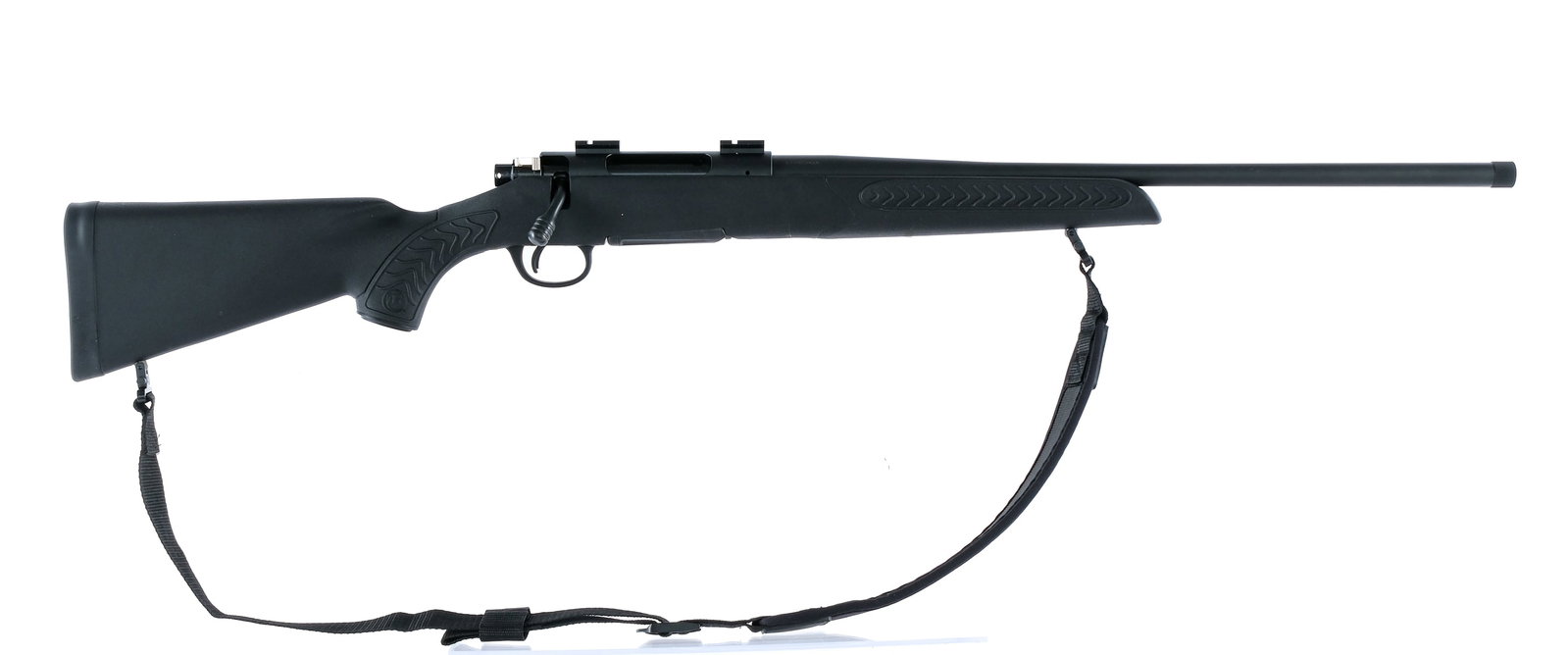 Thompson Center Compass 6.5 Creedmoor Bolt Rifle: Description Thompson Center Compass in 6.5 Creedmoor with one, five round removable magazine and a 21.5" threaded barrel. Rubber butt pad. Textured black composite stock and front forend. Blued trigge