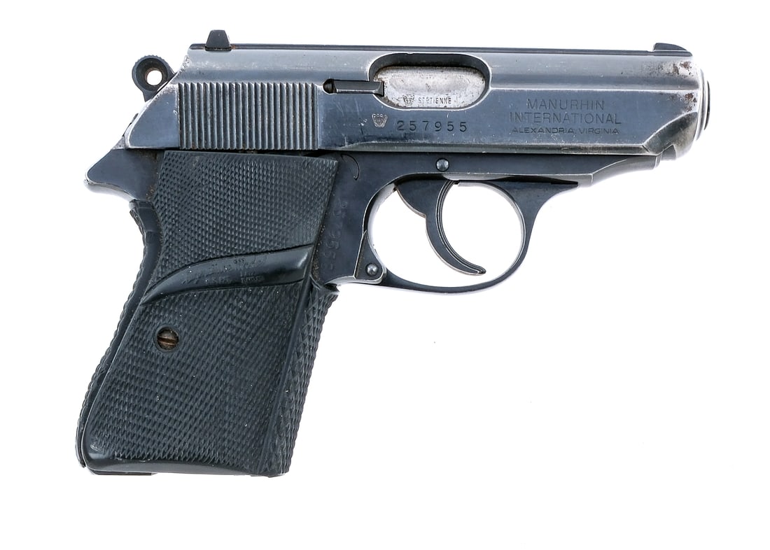 Manurhin Walther PPK/S .380 ACP Semi Auto Pistol: Description French Manurhin Walther PPK/S chambered in .380 ACP with a 3.35" ST ETIENNE barrel. Manufactured in France by Manurhin and imported by Manurhin International, marked on the right side of t