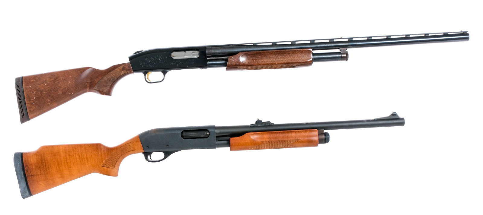 Estate Shotguns 12Ga 2Pcs Lot Shotguns: Description Estate shotguns lot with two pieces. Remington Model 870 Express Magnum 2 3/4"-3" with a five round capacity and a 20" rifled barrel. Rubber butt pad. Checkered wood stock and front forend