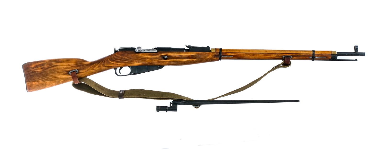 Izhevsk M91/30 7.62x54mmR Bolt Action Rifle: Description Russian Izhevsk Arsenal Model 91/30 Mosin Nagant in 7.62x54mmR with a five round capacity and a 29" barrel. Made in Russia in 1943. Import marked on the receiver by PW Arms Redmond WA. Blu