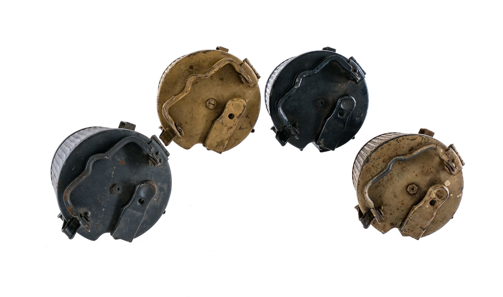 WW2 German MG 34/42 Gurttrommel 34 Drums: Description This lot is for four German Gurttrommel 34 basket drums for belted 8mm Mauser. Can be used with both the MG 34 and MG 42. Two of them are painted black with one of them being marked with H