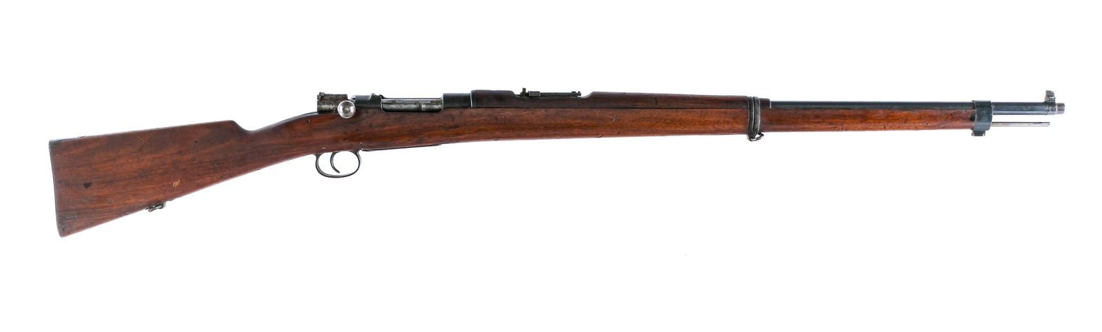 Chilean Loewe Model 1895 Mauser 7.62 NATO Rifle: Description Chilean Contract 1895 Mauser rechambered for 7.62x51 NATO, with a five round capacity and a 29" barrel. Manufactured by Ludwig Loewe of Berlin Germany, and contracted to Chile. Front clean