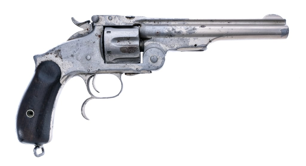 Smith & Wesson No. 3 3rd Russian .44 S&W Revolver: Description Smith & Wesson Number 3 Russian 3rd Model ( New Model Russian ) in .44 S&W Russian with a six round capacity and a 6.5" barrel. Made in Springfield Massachusetts between 1874 and 1878. Smo