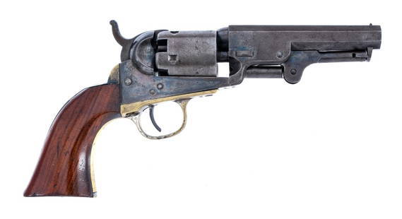 Antique Colt 1849 Pocket .31 Cal BP Revolver: Description Colt 1849 Pocket chambered in .31 Caliber with a five-shot cylinder and a 4" octagonal barrel. Manufactured in 1858 with serial number 149465. Blued barrel, engraved cylinder, single actio