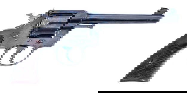 Colt Officers Model Target .38 Spl Revolver: Description Colt Officers Model Target .38 Special with a six round capacity and a 6" barrel. Made in Hartford Connecticut in 1950. Checkered wood grip plates with pencil written matching serial numbe
