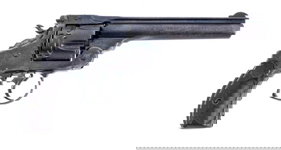 S&W 44 Double Action Frontier .44-40 Win Revolver: Description Smith & Wesson 44 Double Action Frontier in .44-40 Winchester with a six round capacity and a 6" barrel. Made in Springfield Massachusetts between 1881-1898. Checkered brown composite grip