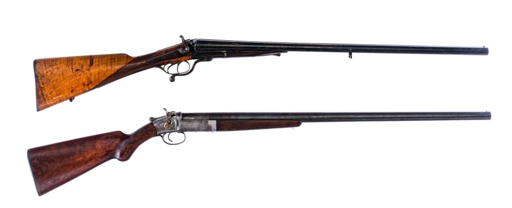 Shotguns 12Ga 2 Pcs Lot Shotgun: Description This lot is for two Antique shotguns in 12 gauge. C.S. Shattuck Top Break shotgun in 12 gauge with a single round capacity and a 29.5" barrel. Smooth wood stock. Finish worn receiver and b