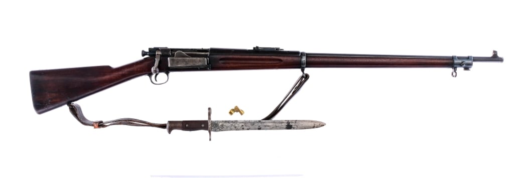 U.S. Springfield 1898 .30-40 Krag Bolt Rifle: Description U.S. Springfield Armory Model 1898 ( Krag Jorgesen ) in .30-40 Krag with a five round capacity and a 30" barrel. Blued metal butt plate with cleaning kit door full with rods and oiler tube