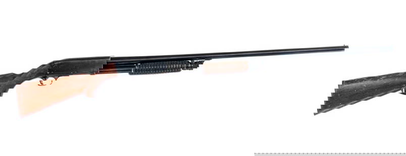 Ithaca 37 12Ga Pump Action Shotgun: Description Ithaca Model 37 in 12 gauge 2 3/4" with a four round capacity and a 28" MOD fixed choke barrel. Made in Ithaca New York in 1953. Serrated composite butt plate. Checkered style wood stock a