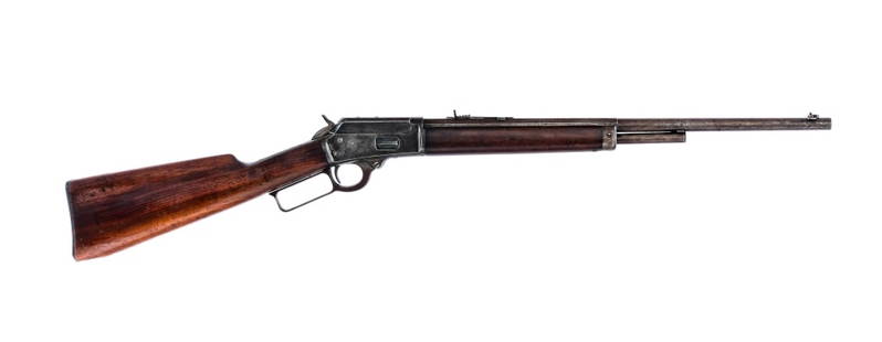 Marlin 1894 .32-20 Win Lever Action Rifle: Description Marlin 1894 chambered in .32-20 Winchester with a six-round tubular magazine and a 20" half octagonal barrel. Patinated blued barrel, magazine tube, drilled and tapped receiver, square lev