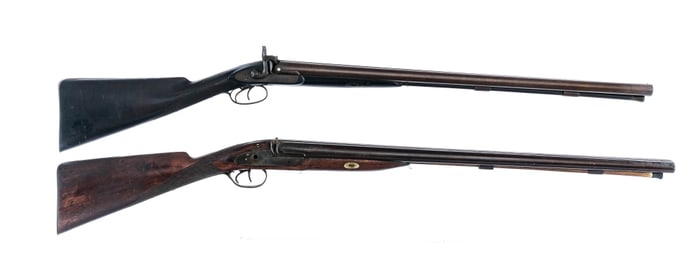 Antique Black Powder Hammered Shotgun Lot 2Pcs