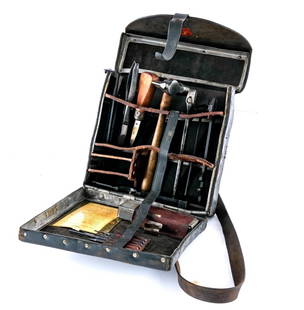 Finnish Army Armors 14 Pcs Tool Kit: Description Finnish Army Armors Tool Kit with fourteen pieces. Some tools include punches, hammer, barrel wrench, DP-28 Tool and plyers . SA marked carry case and tools denoting Finnish Army Service.