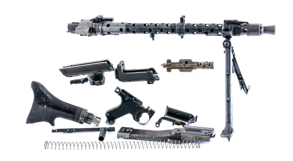 WWII German MG34 Machine Gun Parts Kit Live Barrel