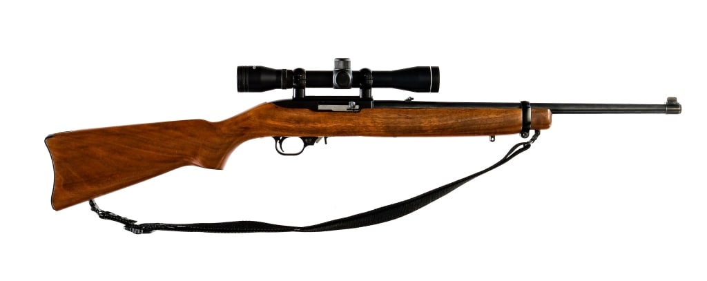 Ruger 10/22 Carbine .22 LR Semi Auto Rifle: Description Ruger 10/22 Carbine chambered in .22 long rifle with one, ten round rotary magazine and a 18" barrel. Manufactured in 1974 with serial number 113-34671. Blued barrel and charging handle. B
