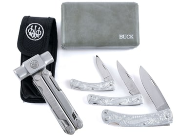 Buck Classic III Knife Set/Beretta Multi-Tool Lot