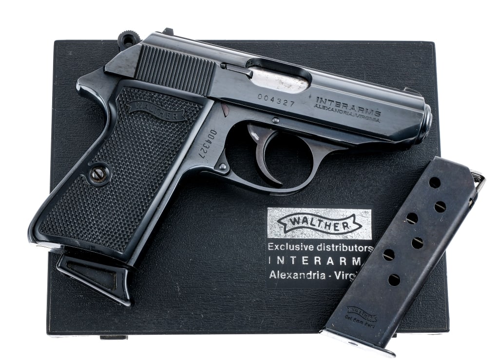 Walther PPK/S .380 ACP Semi Auto Pistol: Description Walther PPK/S chambered in .380 caliber with two, seven round removable magazines and a 3 1/4" barrel. Manufactured by Walther and imported by Interarms which is marked on the right side o