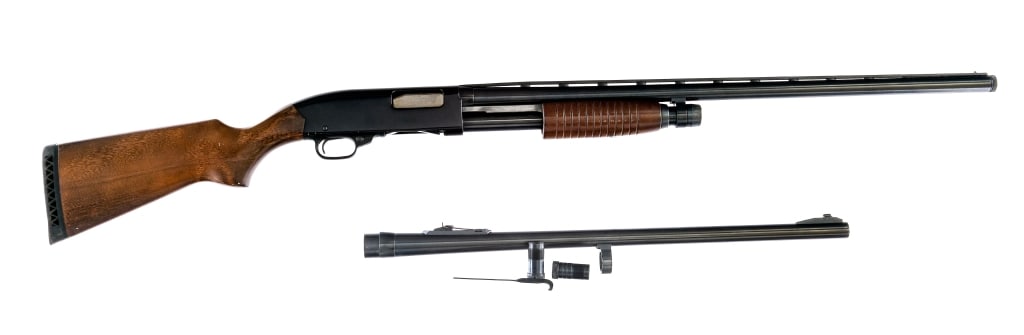 Winchester Ranger 120 12Ga Pump Action Shotgun: Description Winchester Ranger 120 chambered in 12 gauge for 2 3/4" and 3" shells with a tube magazine and a 28" top rib vented barrel. Barrel has removable FULL choke. Rubber butt pad. Smooth wood sto
