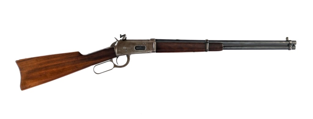 Winchester 94 .32 WS 1928 Lever Action Rifle: Description Winchester Model 94 in .32 Winchester Special with an eight round capacity and a 20" barrel. Made in New Haven Connecticut in 1928. Smooth finish worn butt plate. Smooth wood stock and fro