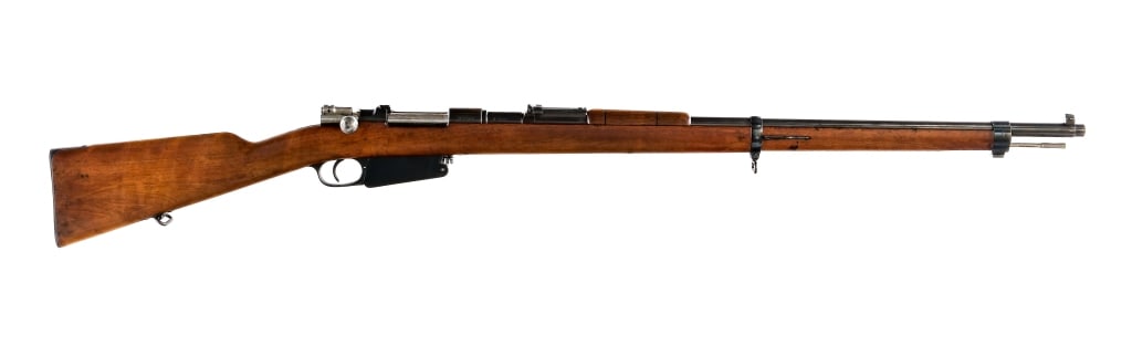 DWM Argentina Mauser 1891 7.65x53mm Rifle: Description DWM ( Deutsche Waffen Munitionsfabriken ) Argentine Mauser Model 1891 in 7.65x53mm with a five round capacity and a 29" barrel. Metal butt plate. Smooth wood stock and front forend. Blued