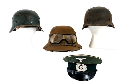 German Third Reich Hat Helmet 4Pcs Lot Ephemera