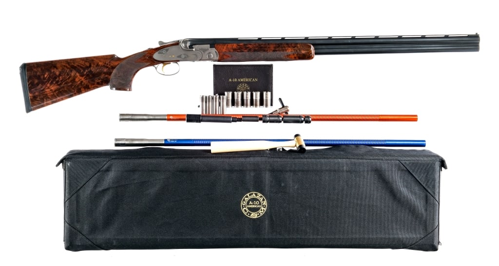 CSMC A-10 American 12 / 20 Ga Shotgun: Description Connecticut Shotgun Manufacturing Company Model A-10 American in 12 gauge 2 3/4"-3" with a two round capacity and a 30" over under top rib vented barrel. Made in New Britain Connecticut. C