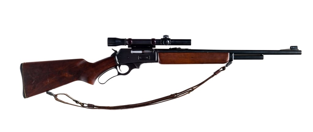 JM Marlin 336SC .35 Remington Lever Action Rifle: Description JM stamped Marlin 336SC chambered in .35 Remington with a tubular magazine and a 20" barrel. Manufactured in 1953 with serial number K34691. Blued barrel, magazine tube, receiver, hammer, 