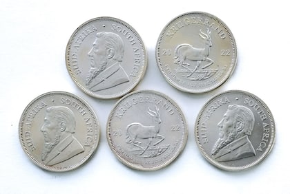 South African 1 oz Krugerrand 2022 5-Coins