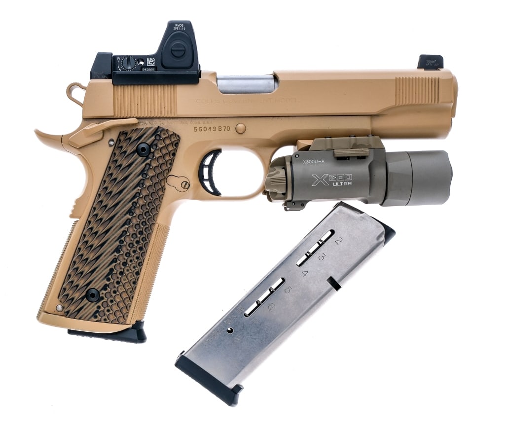 Colt Gov Model MK IV/Series 70 Custom .45 Pistol: Description Colt Government Model MK IV Series 70 Custom Pistol in .45 ACP with two, eight round removable Wilson Combat magazines and a 5" Kart National Match barrel. Made in Hartford Connecticut in