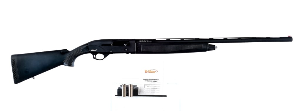 Tristar Viper 20 Ga Semi Auto Shotgun: Tristar Viper chambered in 20 gauge for 3" shells with a five round tubular magazine and a 28" barrel. Installed Improved Cylinder choke. Red fiber optic front sight. Cross bolt safety, and push butto
