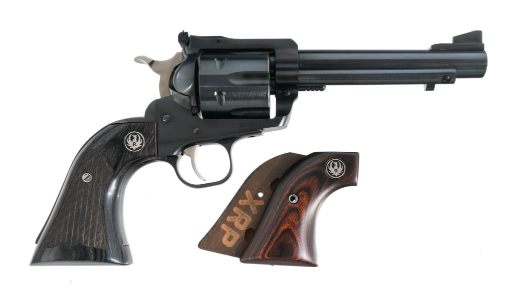 Ruger NM Super Blackhawk .44 Rem Magnum Revolver: Ruger New Model Super Blackhawk chambered in .44 Remington Magnum with a six-shot cylinder and a 5.5" barrel. Manufactured in 2016 with serial number 88-92028. Blued barrel, frame, and fluted cylinder