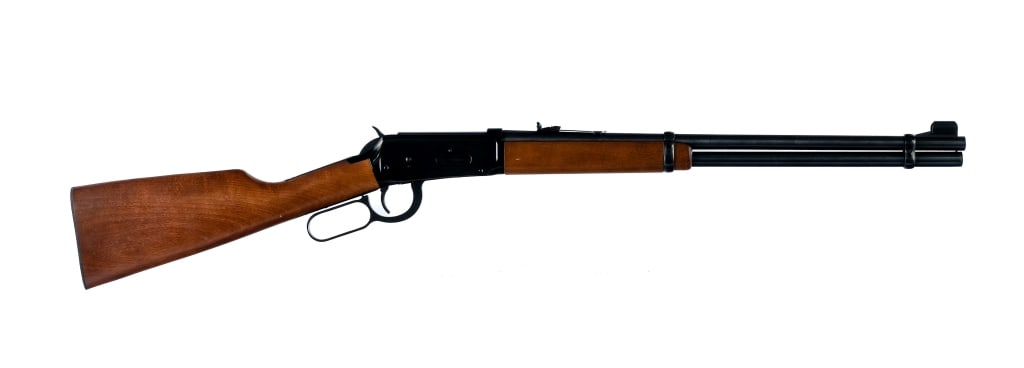 Winchester 94 .30-30 Win Lever Action Rifle: Winchester 94 Carbine in .30-30 Winchester with a seven round capacity and a 20" barrel. Made in New Haven Connecticut in 1969. Smooth wood stock and front foregrip. Blued hand lever, trigger, receive