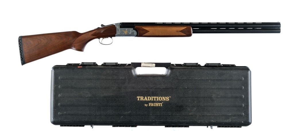 Traditions By Fausti Field FTR Gold 12 Ga Shotgun: Description Traditions By Fausti Field FTR Gold in 12 gauge 3" with a two round capacity and a 28" top rib vented over under barrel. Made in Italy in 2001. Barrel has removable chokes installed, Top i
