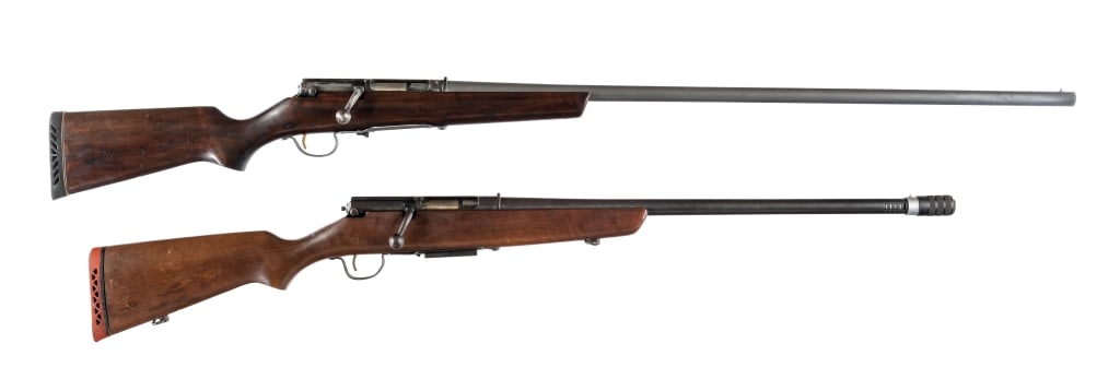 Marlin 55 Goose Gun 12 Ga Shotgun Lot 2 Pcs: Description This lot is for two C&R eligible Marlin model 55 Goose Guns chambered in 12 gauge. One has a 36" barrel with a fixed full choke. The other has a 24" ported barrel with an adjustable Micro